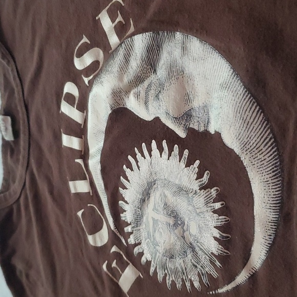 "Eclipse" Sun & Moon Brown Crop Top - Picture 2 of 4